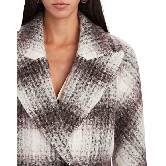 VERONICA BEARD Deena Wool Plaid Double Breasted Dickey Coat - Picture 3 of 11